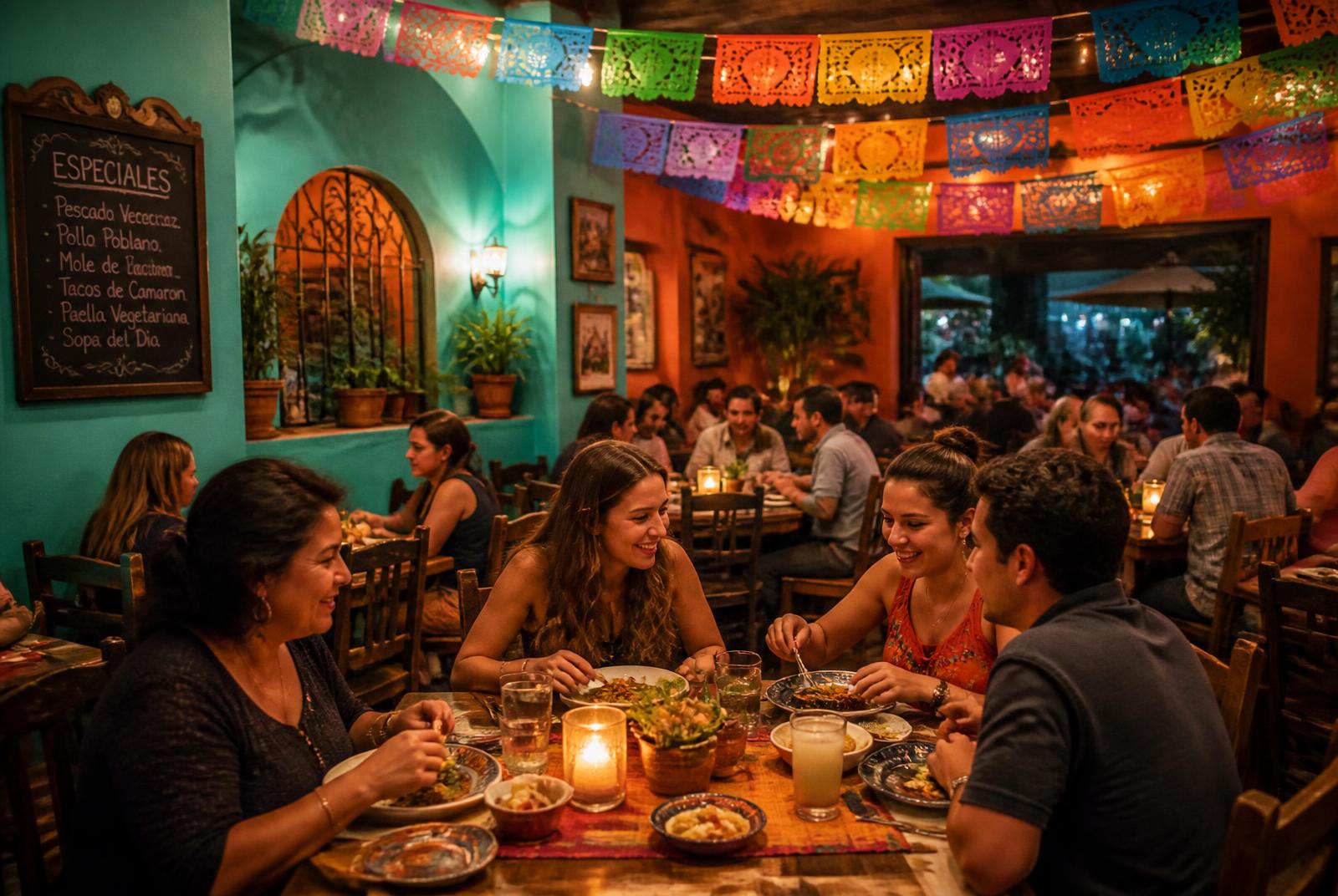 Festive dining room at Cancun Eats, a Mexican restaurant in Blenheim